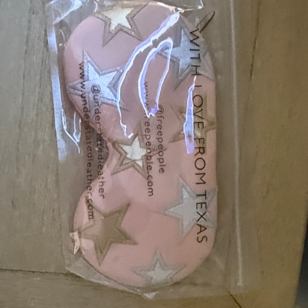 Free People Pink Sleep Mask with Silver Stars